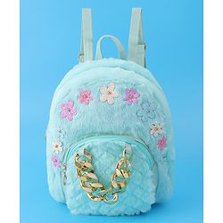 Pine Kids Fur Detailing Fashion Backpacks Free Size - Blue