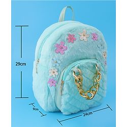 Pine Kids Fur Detailing Fashion Backpacks Free Size - Blue