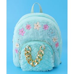 Pine Kids Fur Detailing Fashion Backpacks Free Size - Blue