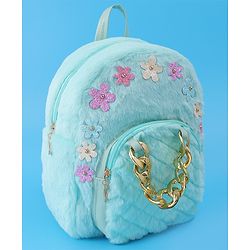 Pine Kids Fur Detailing Fashion Backpacks Free Size - Blue