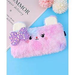 Pine Kids Utility Pouch with Kitty Design & Sequin Bow Applique - Purple(Color May Vary)