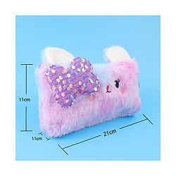 Pine Kids Utility Pouch with Kitty Design & Sequin Bow Applique - Purple(Color May Vary)