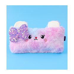 Pine Kids Utility Pouch with Kitty Design & Sequin Bow Applique - Purple(Color May Vary)