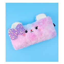 Pine Kids Utility Pouch with Kitty Design & Sequin Bow Applique - Purple(Color May Vary)