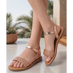 Pine Kids Buckle Closure Sandals - Golden