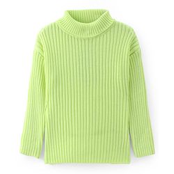 Pine Kids Knit Full Sleeves Turtleneck Sweater - Neon Yellow