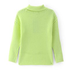 Pine Kids Knit Full Sleeves Turtleneck Sweater - Neon Yellow