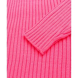 Pine Kids Knitted Full Sleeves Turtle Neck Solid Colour Pullover Sweater - Pink