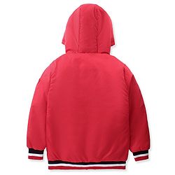 Pine Kids Marvel Full Sleeves Front Open Padded Hooded Jacket with Iron Man Graphics - Red