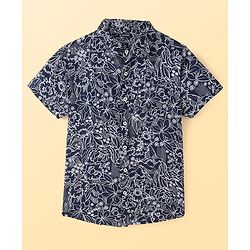Pine Kids Viscose Woven Half Sleeves Floral Printed Twofer Shirt with T-Shirt - Grey & White