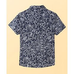 Pine Kids Viscose Woven Half Sleeves Floral Printed Twofer Shirt with T-Shirt - Grey & White