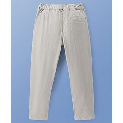 Pine Kids Velvet Woven Full Length Solid Color Trouser - Beige
