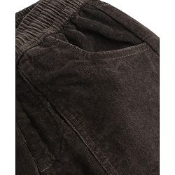 Pine Kids Full Length Velvet Jeans With Solid Colour - Dark Olive