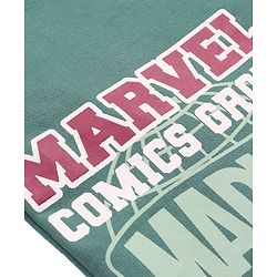 Pine Kids Marvel Cotton Knit Knee Length Shorts with Avengers Graphics - Green