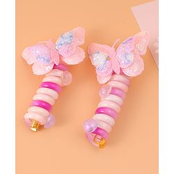 Pine Kids Bow & Butterfly Clips Set of 2 - Pink