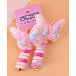 Pine Kids Bow & Butterfly Clips Set of 2 - Pink