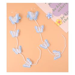 Pine Kids Bow & Butterfly Beaded Clips Set of 2 - Blue