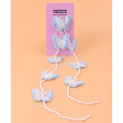 Pine Kids Bow & Butterfly Beaded Clips Set of 2 - Blue