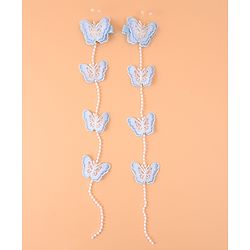 Pine Kids Bow & Butterfly Beaded Clips Set of 2 - Blue