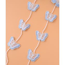 Pine Kids Bow & Butterfly Beaded Clips Set of 2 - Blue