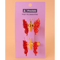 Pine Kids Butterfly Clips Set of 2  - Red