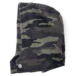 Pine Kids Woven Full Sleeves Hooded Front Open Sweatjacket with Camouflage Design - Olive Green