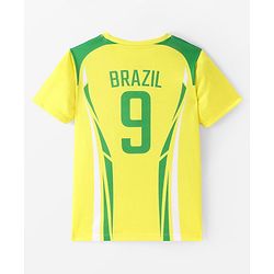 Pine Active Knitted Half Sleeve Brazil Football T-Shirt - Yellow