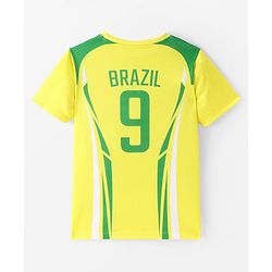 Pine Active Knitted Half Sleeve Brazil Football T-Shirt - Yellow