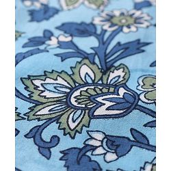 Pine Kids Cotton Woven Full Sleeves Kurta Pyjama Set Floral Print - Light Blue