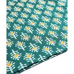 Pine Kids Cotton Woven Full Sleeves Kurta Pyjama Set With Floral Print- Dark Green