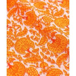 Pine Kids Cotton Woven Full Sleeves Kurta Pyjama Set With Floral Print - Orange