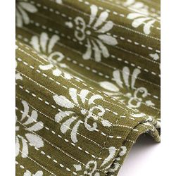 Pine Kids Cotton Woven Full Sleeves Printed Kurta - Olive Green