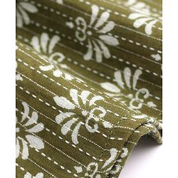 Pine Kids Cotton Woven Full Sleeves Printed Kurta - Olive Green