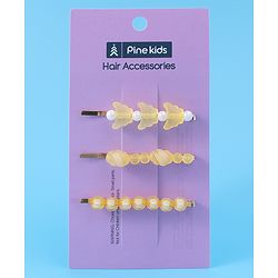 Pine Kids Hair Pins And Clips Pack of 3 - Yellow