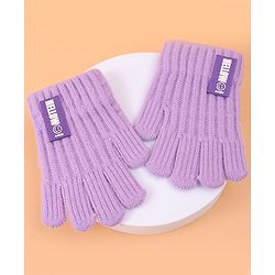Pine Kids Pair of Winter Gloves with Text Patch- Pink