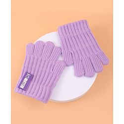 Pine Kids Pair of Winter Gloves with Text Patch- Pink