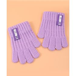 Pine Kids Pair of Winter Gloves with Text Patch- Pink