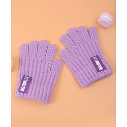 Pine Kids Pair of Winter Gloves with Text Patch- Pink