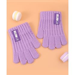 Pine Kids Pair of Winter Gloves with Text Patch- Pink