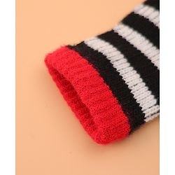 Pine Kids Pair of  Winter Gloves With Strips Design - Red