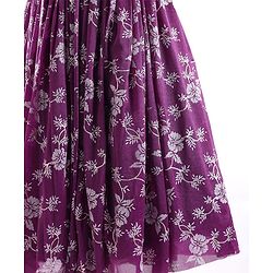Pine Kids Woven Sleeveless Gown with Corsage Applique Floral Print - Boysenberry Purple