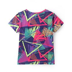 Pine Active Knit Half Sleeves T-Shirt Abstract Print - Multicolour