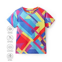 Pine Active Knit Half Sleeves Printed T-Shirt - Multicolour