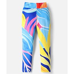 Pine Active Knit Full Length Super Stretch Leggings With Abstract Print - Multicolor
