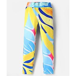 Pine Active Knit Full Length Super Stretch Leggings With Abstract Print - Multicolor
