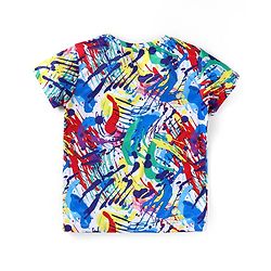 Pine Active Knit Half Sleeves T-Shirt Abstract Print - Multicolour