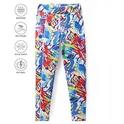 Pine Active Knit Full Length Super Stretch Leggings With Abstract Print - Multicolor
