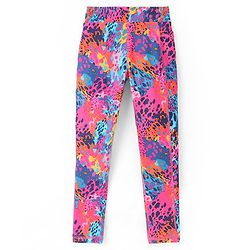 Pine Active Knit Full Length Super Stretch Leggings With Abstract Print - Multicolor