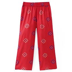Pine Kids Woven Full Sleeves Printed Kurta Salwar Set with Dupatta - Red