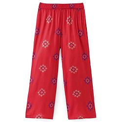 Pine Kids Woven Full Sleeves Printed Kurta Salwar Set with Dupatta - Red